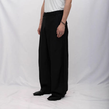Classic Wide-Leg Black Dress Pants