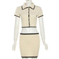 Cream Cropped Top & Mini Skirt Set