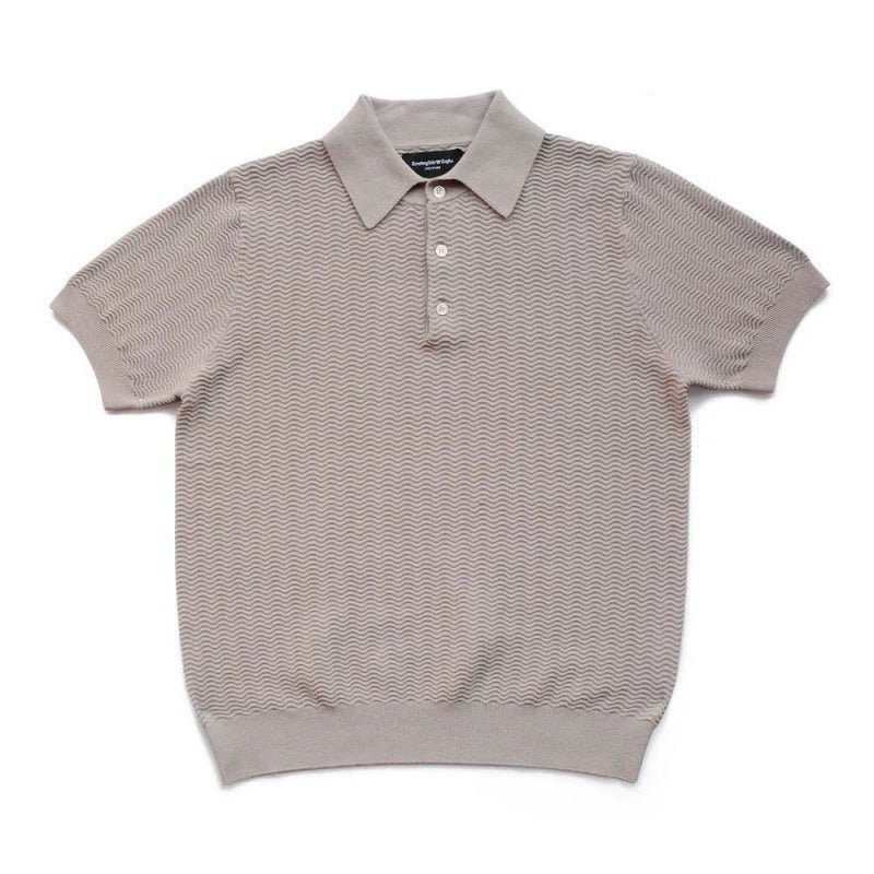Textured Knit Polo shirt with Classic Collar