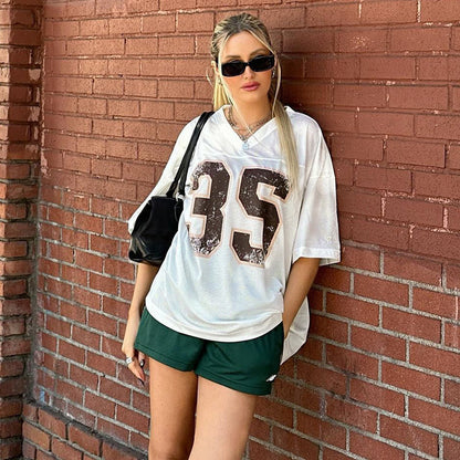 Distressed Print Mesh Jersey 35