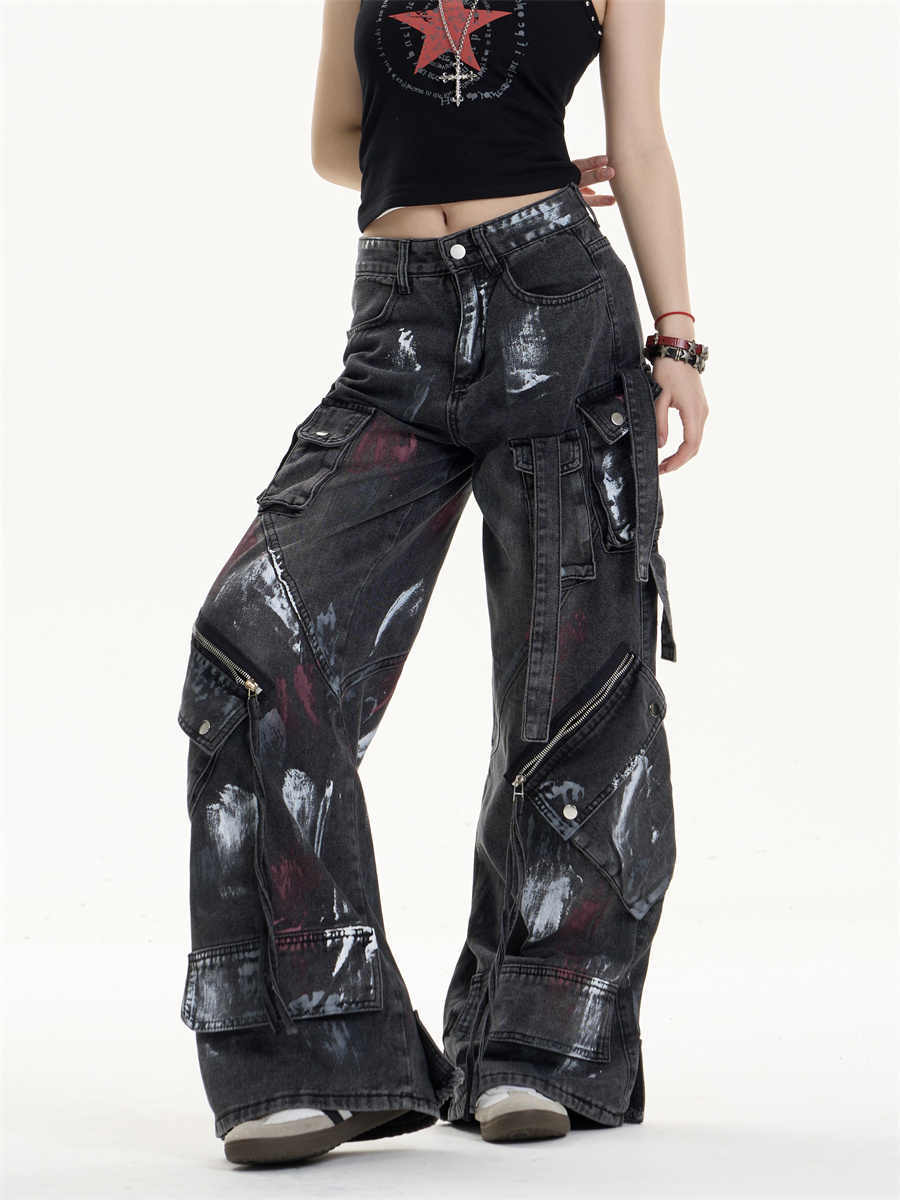 Graffiti Splatter Cargo Jeans