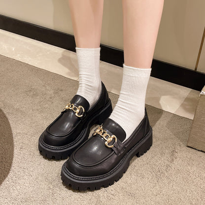 Chain Detail Platform Loafers