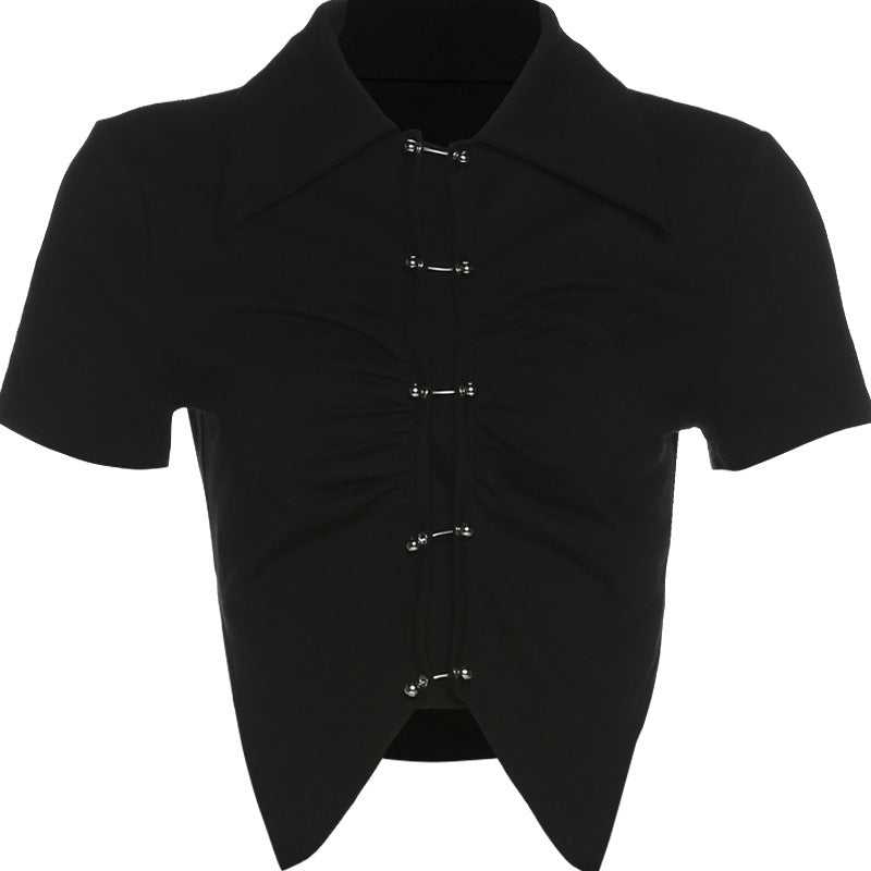Fitted Button-Up Street Blouse