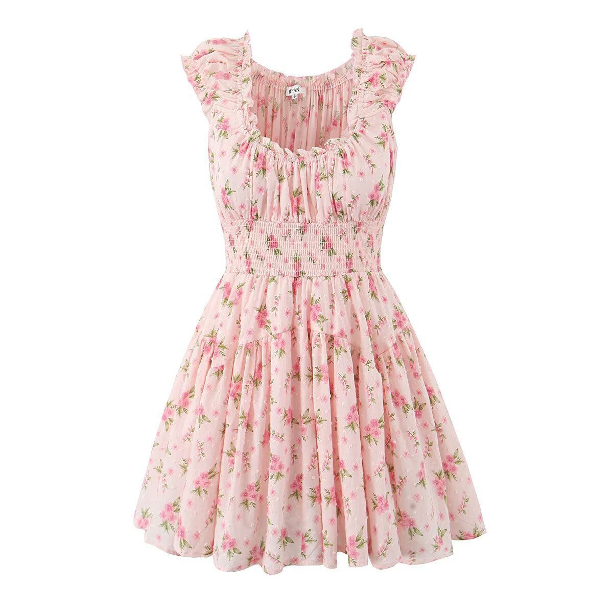 Floral Smocked Ruffle Mini Dress