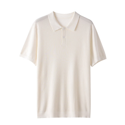 Textured knit polo shirt