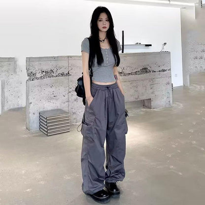 Straight Wide Leg Casual Pants