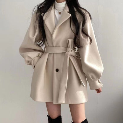 Belted Wool-Blend Coat
