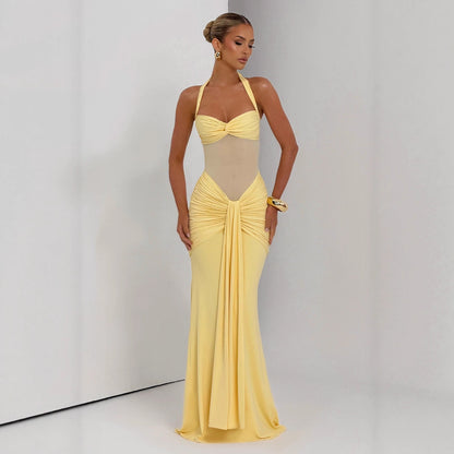 Golden Halter Dress