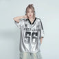 Metallic Numbered Jersey Top