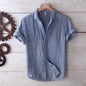 Short-sleeve linen shirt