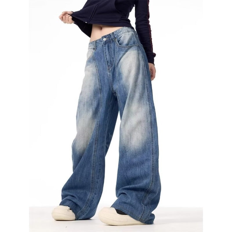 Relaxed Fit Washed Denim Jeans