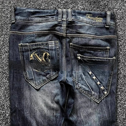 Distressed Retro Flare Jeans