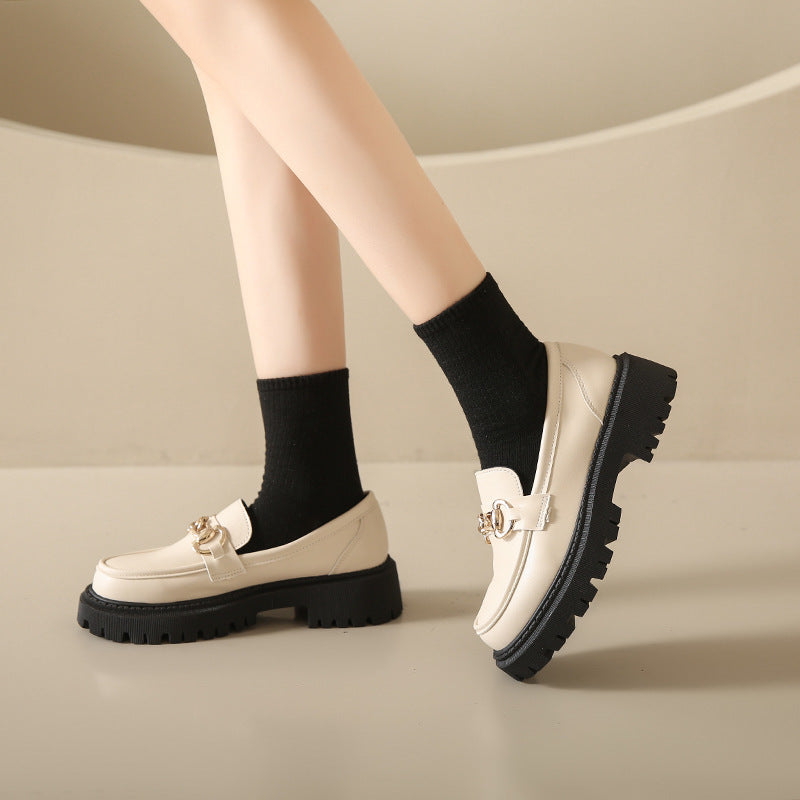 Chain Detail Platform Loafers