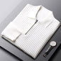 Ribbed half-zip polo sweater