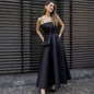Midnight Satin A-Line Gown