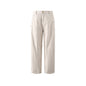 loose-fitting black and white work pants