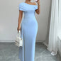 Strapless Solid Color Sleeveless Sheath Dress