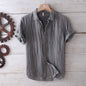 Short-sleeve linen shirt