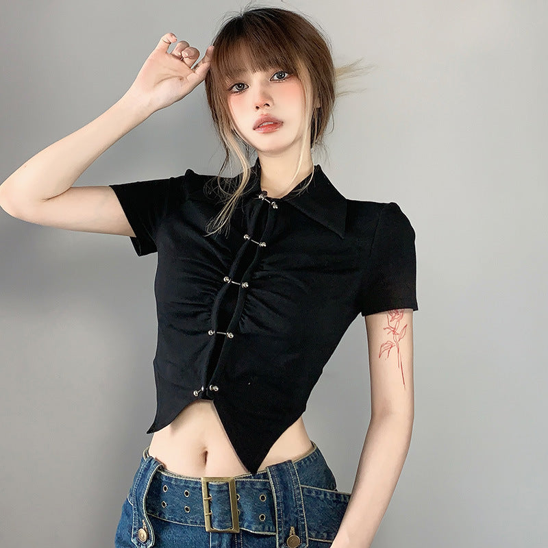 Fitted Button-Up Street Blouse
