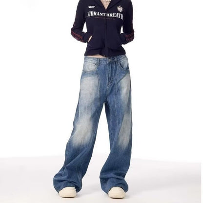 Relaxed Fit Washed Denim Jeans