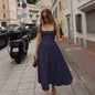 Square-Neck Elegant Midi Dress