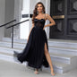Sheer Back Tulle A-Line Dress