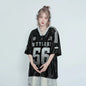 Metallic Numbered Jersey Top