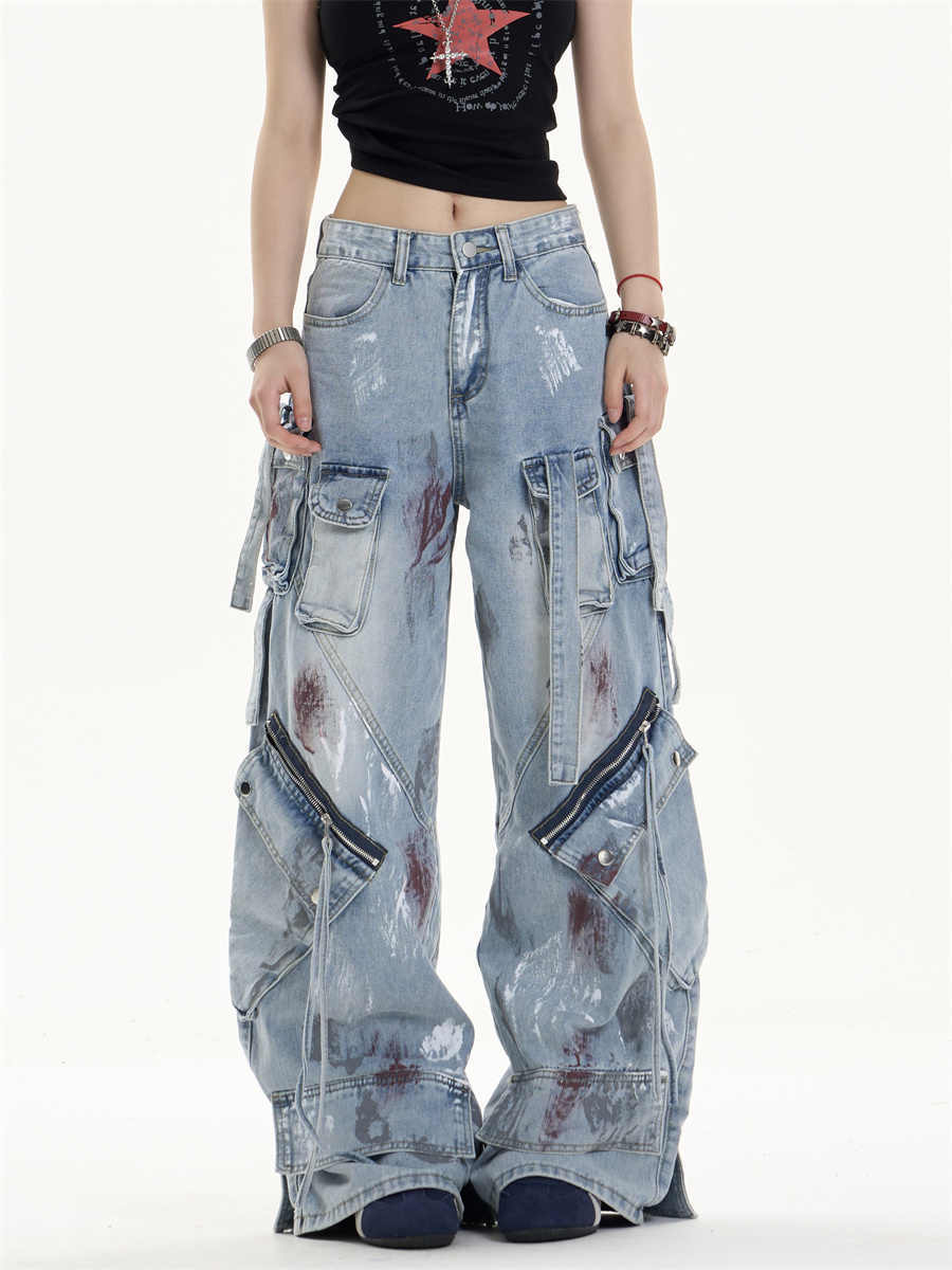 Graffiti Splatter Cargo Jeans