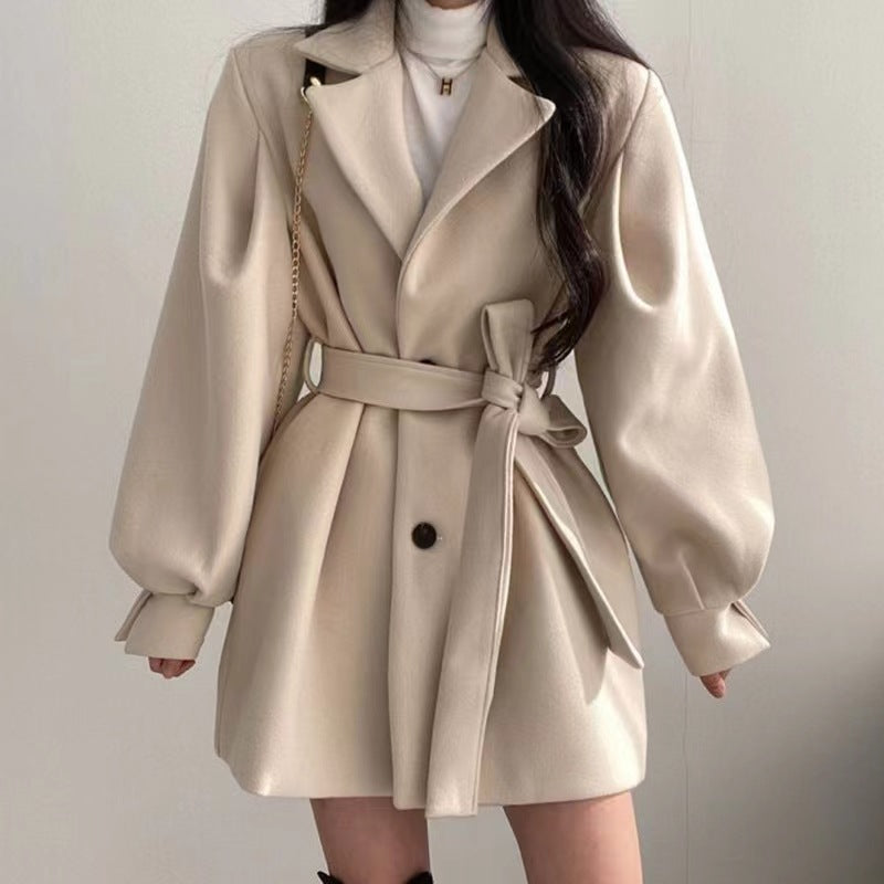 Belted Wool-Blend Coat