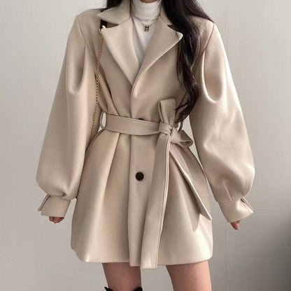 Belted Wool-Blend Coat