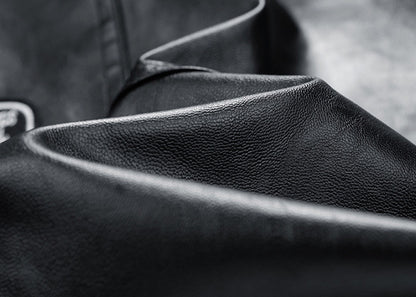Embroidery New Men's PU Leather Coat