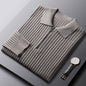 Ribbed half-zip polo sweater