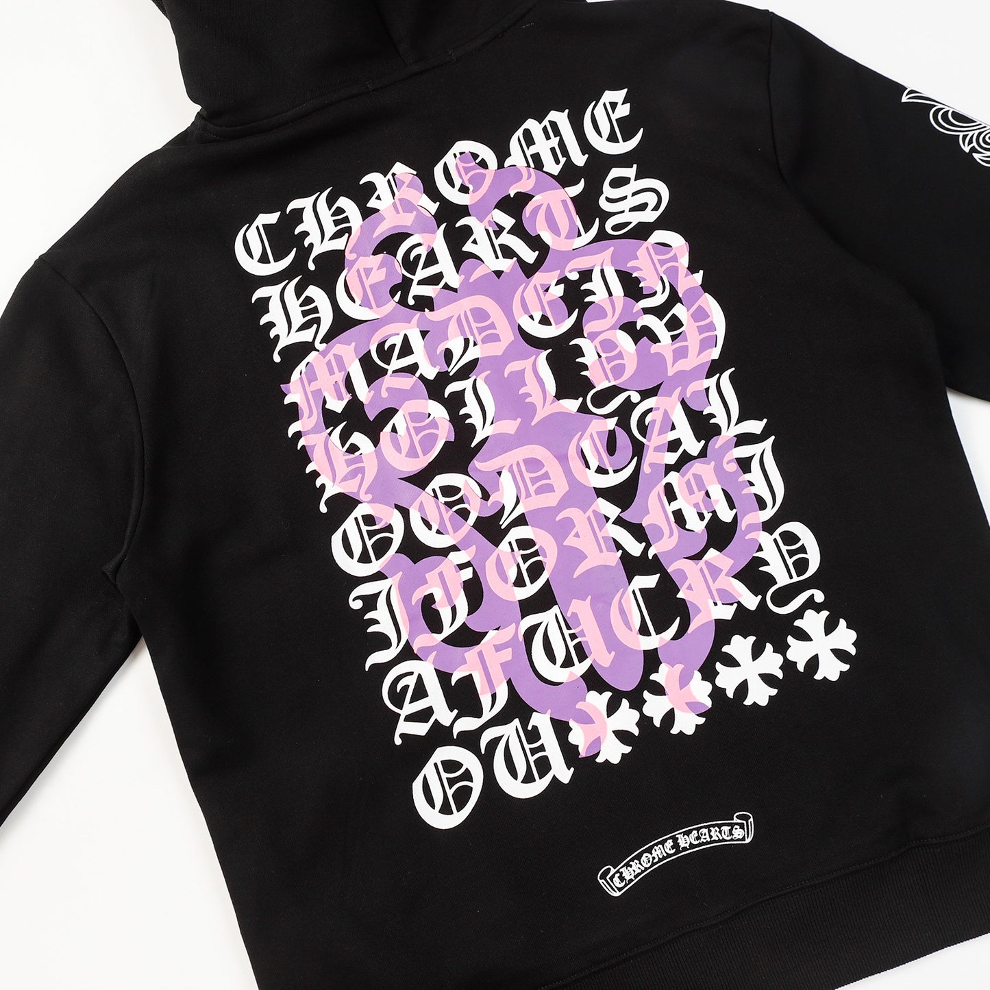 Hooded sweatshirt, purple sword letter printed cardigan, zipper casual jacket