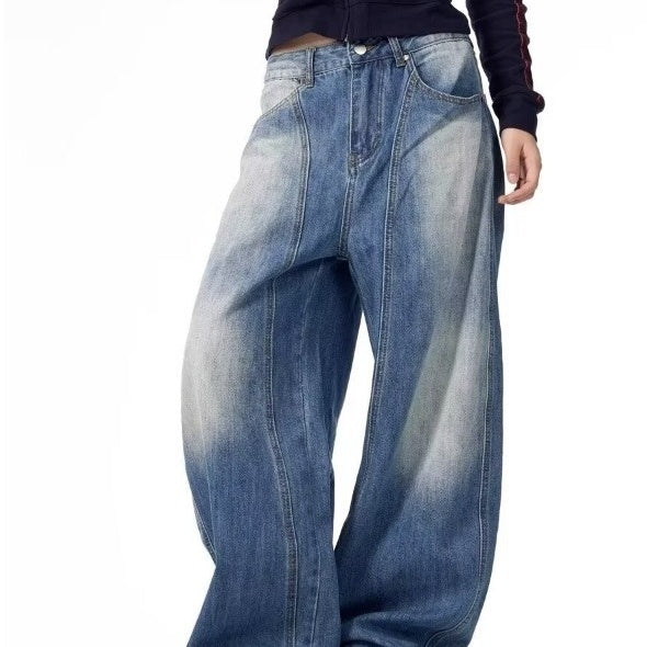 Relaxed Fit Washed Denim Jeans