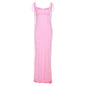 Satin-Trim Bodycon Maxi Dress