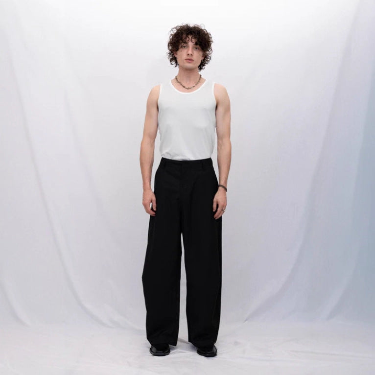 Classic Wide-Leg Black Dress Pants