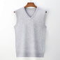 Navy blue V-neck knitted vest