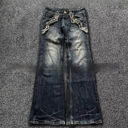 Distressed Retro Flare Jeans