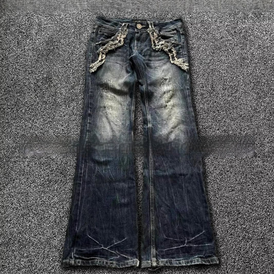 Distressed Retro Flare Jeans