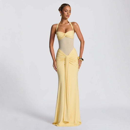 Golden Halter Dress