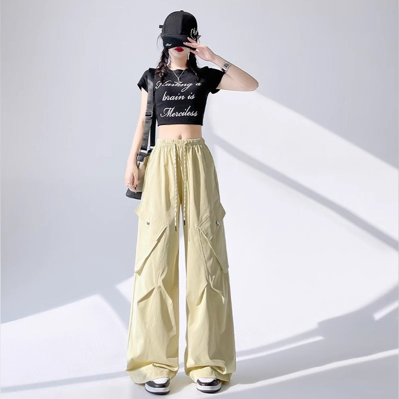 Loose Fit Drawstring Cargo Pants