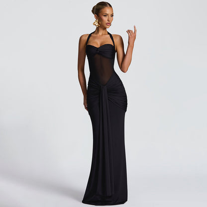 Golden Halter Dress