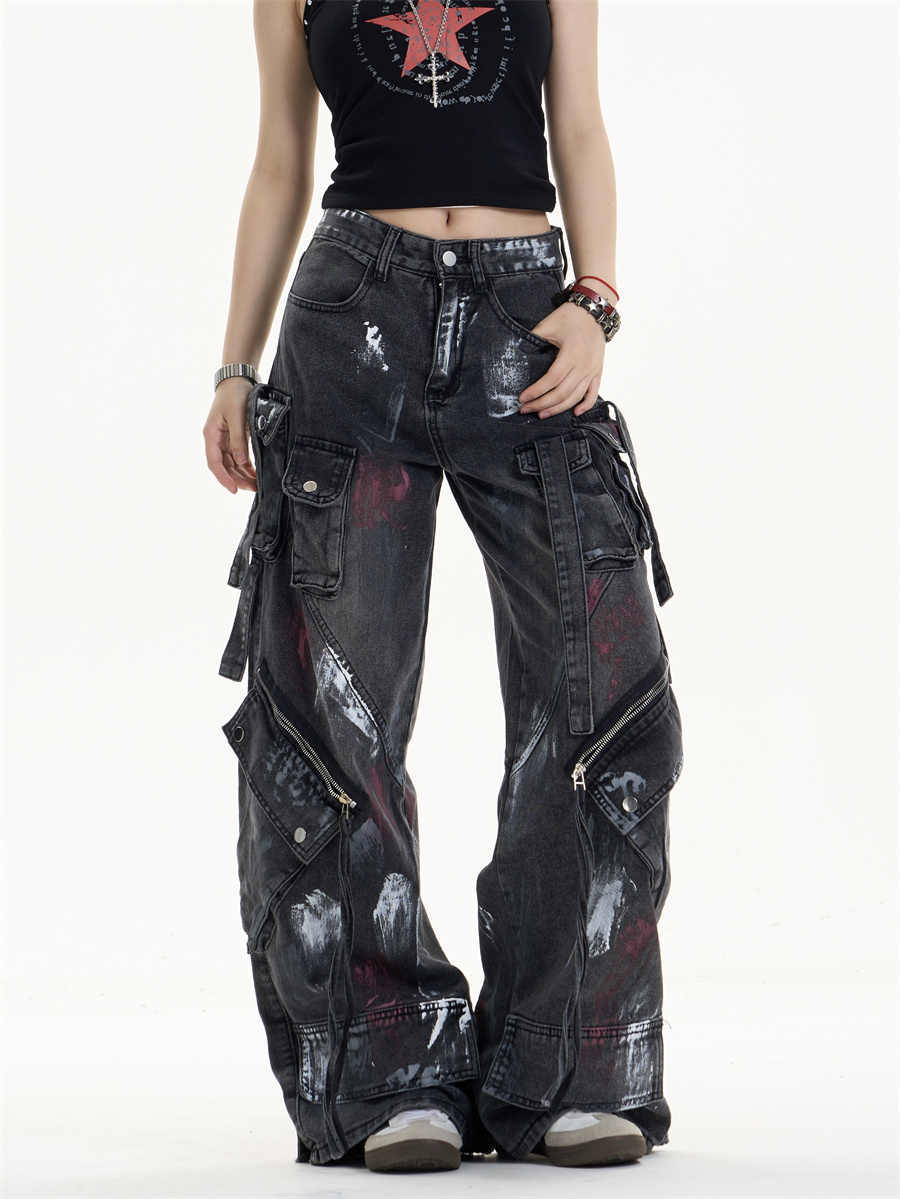 Graffiti Splatter Cargo Jeans