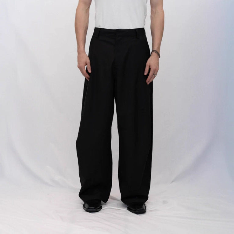 Classic Wide-Leg Black Dress Pants