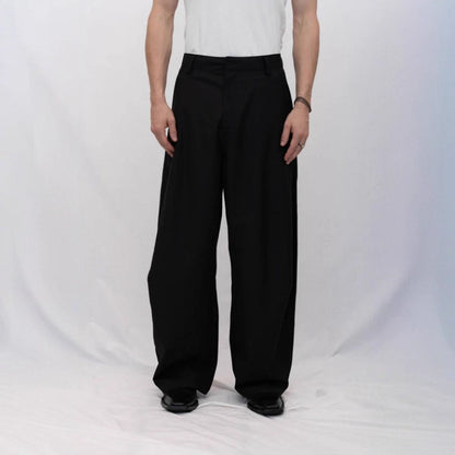 Classic Wide-Leg Black Dress Pants