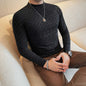 Fitted mock neck long-sleeve shirt