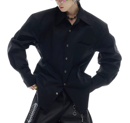 Niche Deconstruction Backbone Embroidered Tie Shirt