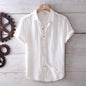 Short-sleeve linen shirt