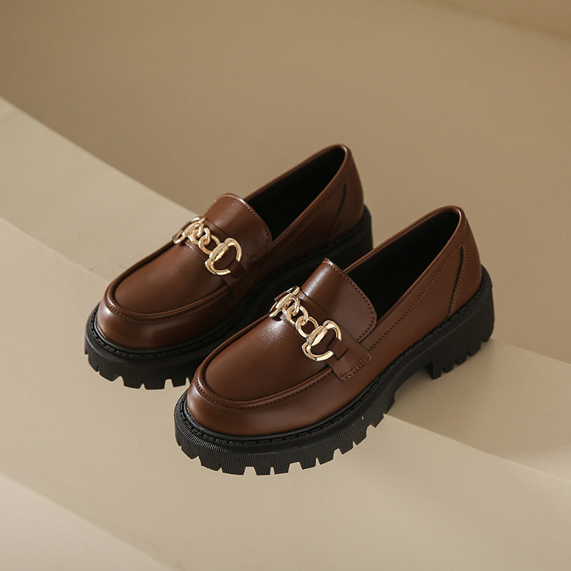 Chain Detail Platform Loafers