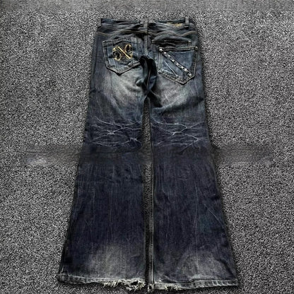 Distressed Retro Flare Jeans